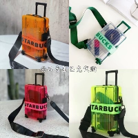 Starbucks, маленький чемодан, система хранения, маленькая сумка через плечо, коробка, небольшая сумка