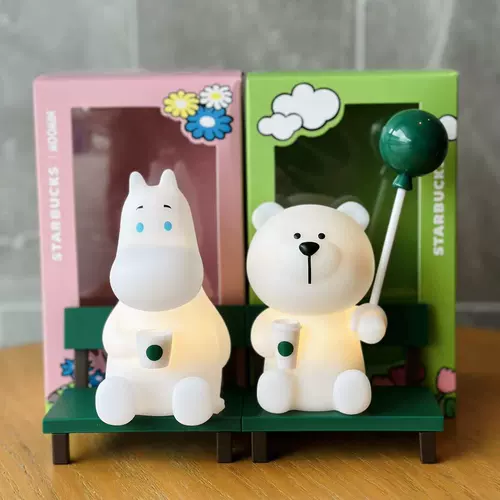 Starbucks Mumin Cothoperation Moomin Night Light Silicone Touch Doll Catting Light теплое желтое световое украшение