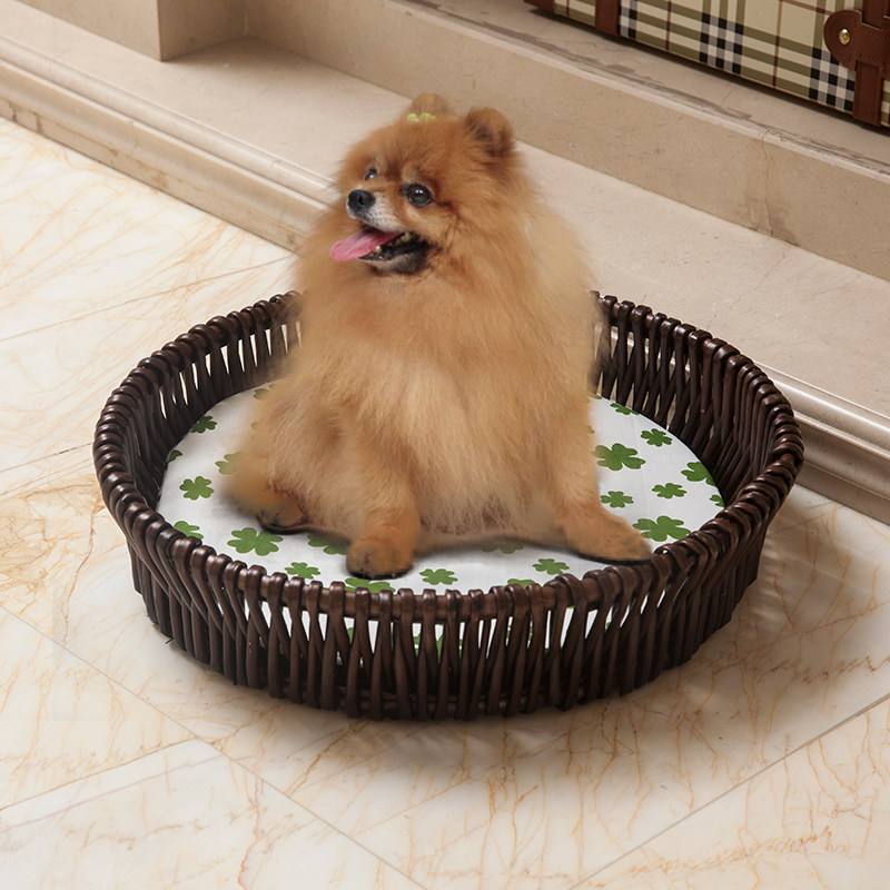 Four seasons rattan kennel dog house cat litter cat house Teddy kennel dog bed small kennel with cushion removable and washable