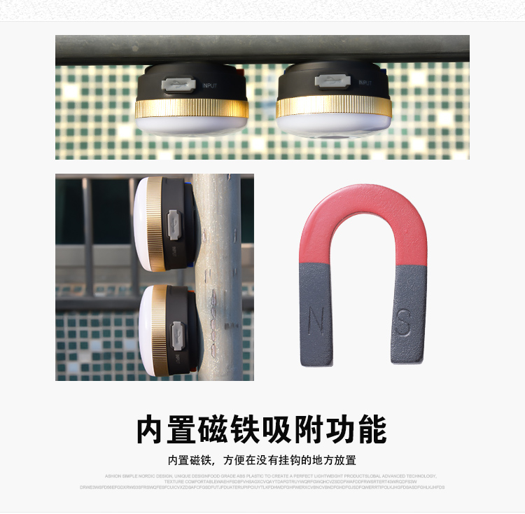 Đèn lều cắm trại ánh sáng sạc dẫn đèn treo siêu sáng ngoài trời chiếu sáng ngoài trời đèn cắm trại ánh sáng nam châm hấp phụ đèn pin siêu nhỏ