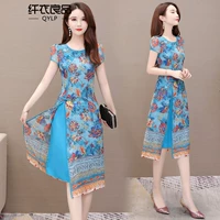 Quần áo mùa hè 服饰 微 服饰 衣 9 2019 Quần áo nữ Hanfu cheongsam phiên bản sửa đổi của váy hoa nữ - Quần áo ngoài trời áo khoác the thao adidas