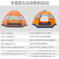 High-end hexagonal tent outdoor portable folding camping equipment and supplies fully automatic rainproof and thickened indoor park