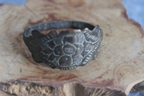 Qing Dynasty rare full moon Childrens pocket bronze bracelet brass engraved with inner diameter 36-32mm ZZ 2154