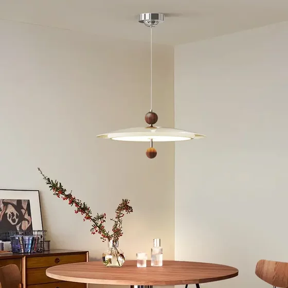 French-Style Cream Ceiling Light for Bedroom, Creative and Unique Room Ceiling Light for Master Bedroom, Mid-Century Style Eye-Protecting Study Ufo Light