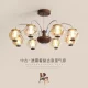 French Mid-Century Style Living Room Lamp, American Retro Vintage Dining Room Study Lamp, Walnut Wood Bedroom Room Chandelier