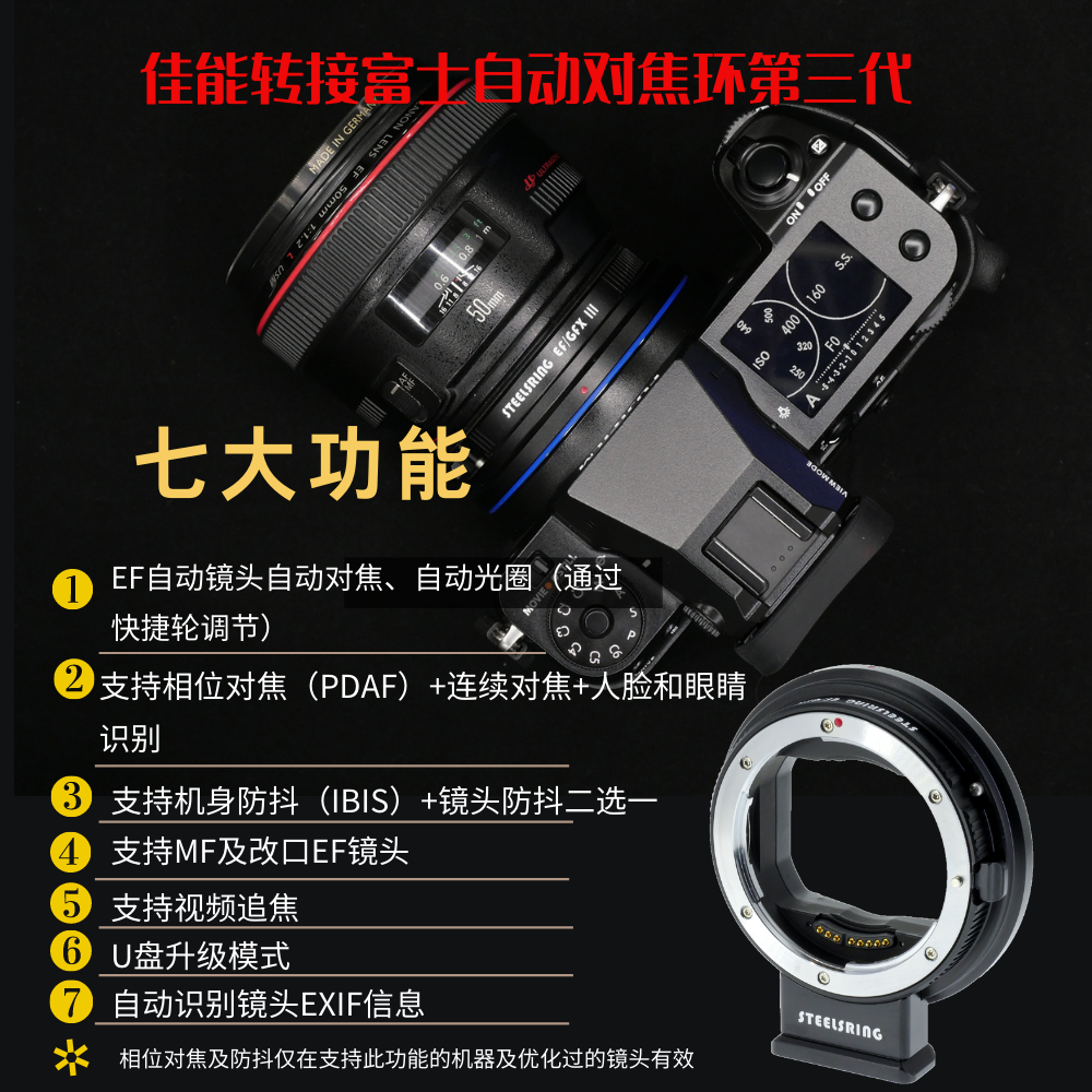 Cottage Industry Steelssing Canon to Foxes to Draw GFX50S2R100S Automatic Transfer Ring EF-GFX