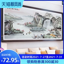 Thread embroidery cross stitch 2021 new living room ink painting picturesque embroidery large landscape atmosphere handmade self-embroidery