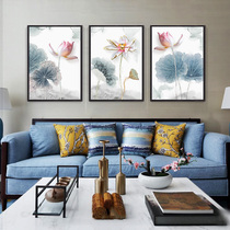 5D diamond painting 2021 new living-room lotus-liters triple draw-point with diamond cross embroidered crystal full diamond Chinese wind