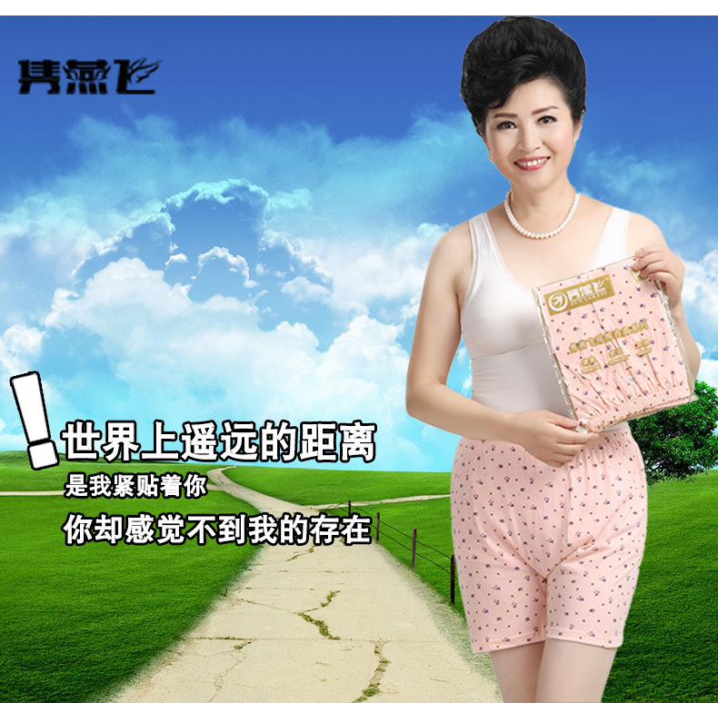Đồ lót trung niên và cũ kỹ Phụ nữ 100% cotton cotton cộng với phân bón để tăng quần lót boxer quần short eo cao 3 tải đồ lót phụ nữ