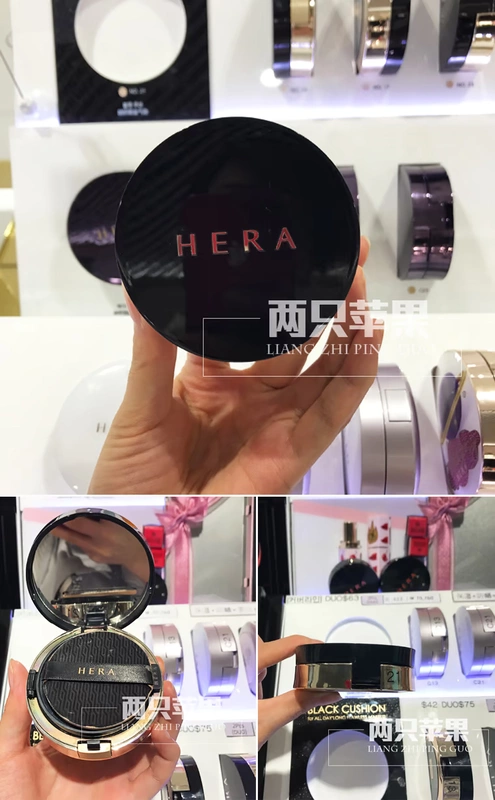 Hai quả táo Cửa hàng miễn phí HERA Herah 妍 Air cushion bb cream Black Pearl Classic Black Gold Limited Edition Che khuyết điểm