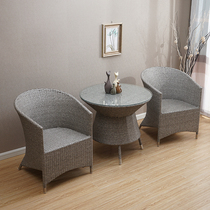 Balcony table and chair Outdoor leisure rattan chair Three-piece living room bedroom chair Coffee table Courtyard table and chair combination rattan chair