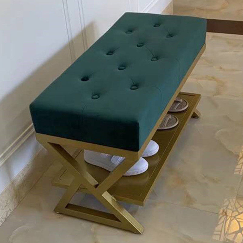 New shoe stool Nordic modern clothing store try cloakroom long strip rest sofa bed tail iron shoes stool