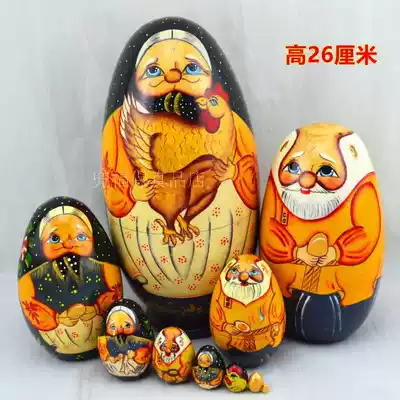 Set of dolls 10-layer imported ten-layer egg-shaped oval pure hand-painted painted chicken boutique