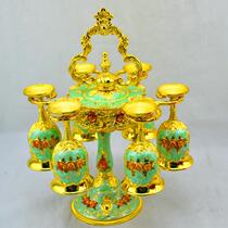 Russian color tin wine glass set hanging Cup 7-piece three-dimensional exquisite retro high-grade new products top 10 sets