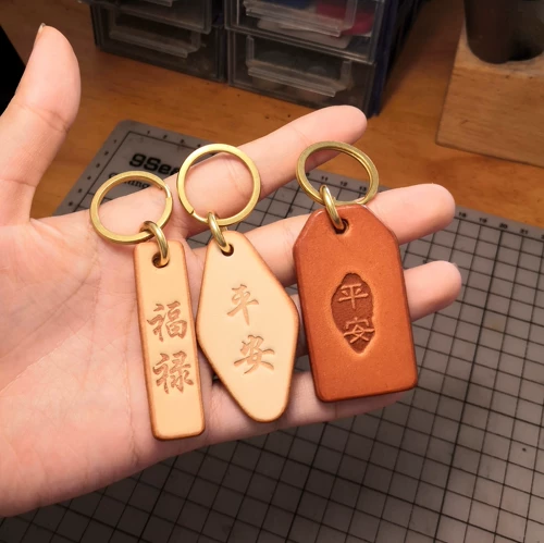 Кожаная подвеска, латунная сумка, брелок, защитный защитный амулет, телефон, из натуральной кожи