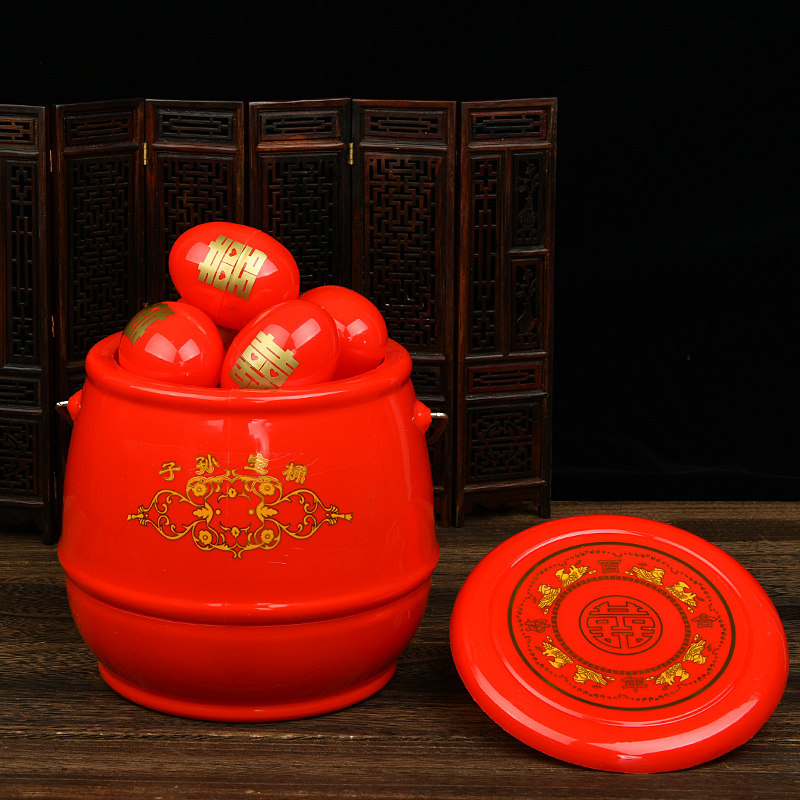 Children's bucket Wedding supplies Mandarin duck bucket plastic toilet Girl married dowry gift Children's bucket wedding room ornaments