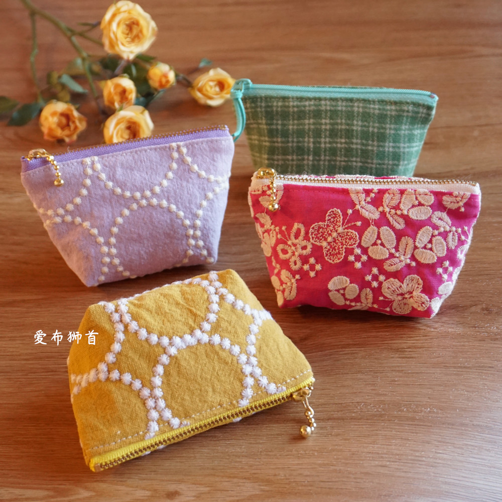 Embroidery All Kawamura Ming Wind YKK Racing Rlock Mini zero wallet Coin Mouth Red Headphones Cashier Bag Key card Package