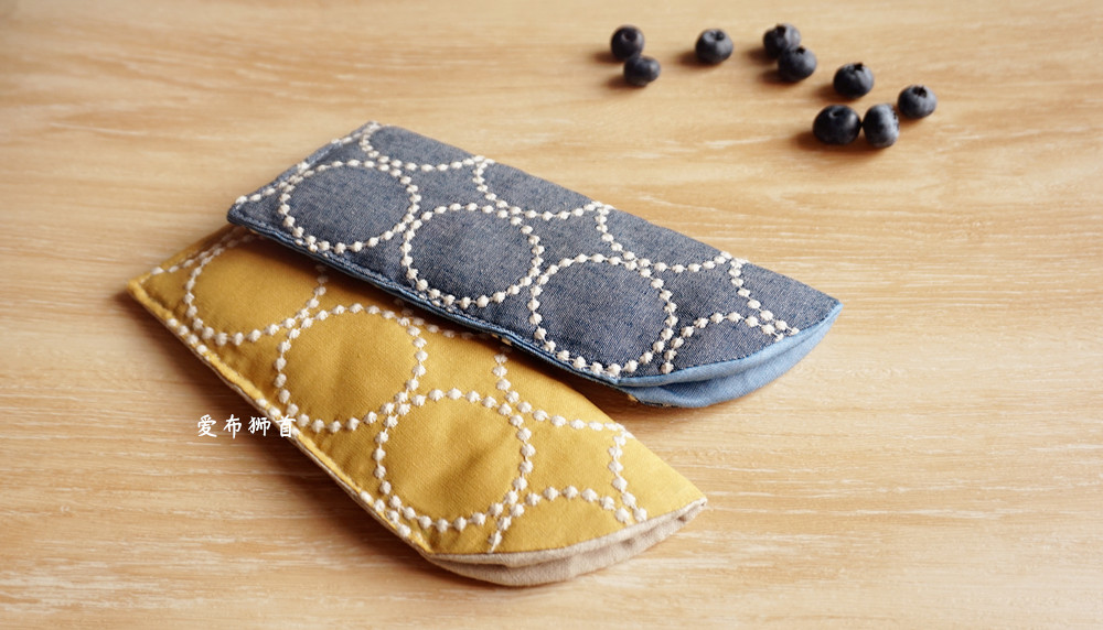 ins Kechuan Tomorrow embroidery original handmade cloth glasses bag sunglasses Sun protection cover storage double padded