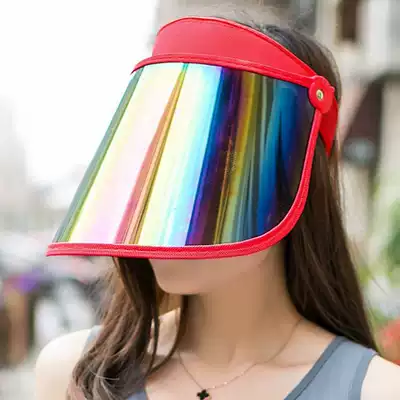 Summer sun protection Korean version of empty top sun hat male riding sun sun hat lady electric car face mask
