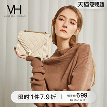 VH womens bag shoulder bag top layer cowhide Diamond small fragrant style simple chain square bag fashion trend texture shoulder bag