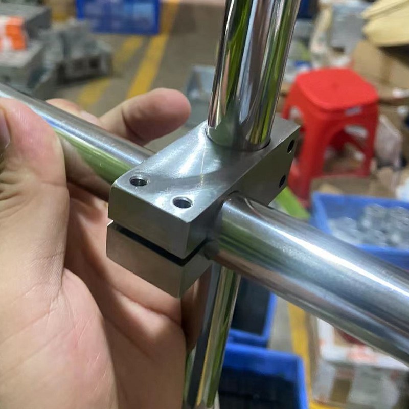 45 45 Number of steel optical axes Cross clamp fixed base block aluminium strip cylindrical locking connector vertical bracket cross-prop-Taobao