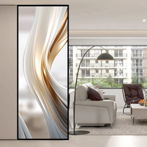 Light luxury art glass entrance hall half wall partition living room screen tempered frosted light luxury translucent home decoration