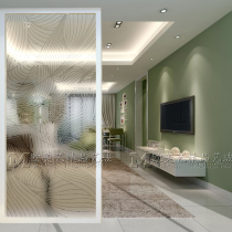 Personality art glass screen partition double-sided translucent living room shoe cabinet study tea room Dining room Study simple lines