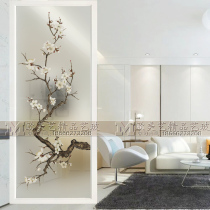 Simple modern art glass partition screen entrance Simple living room tempered frosted ceiling decorative background wall
