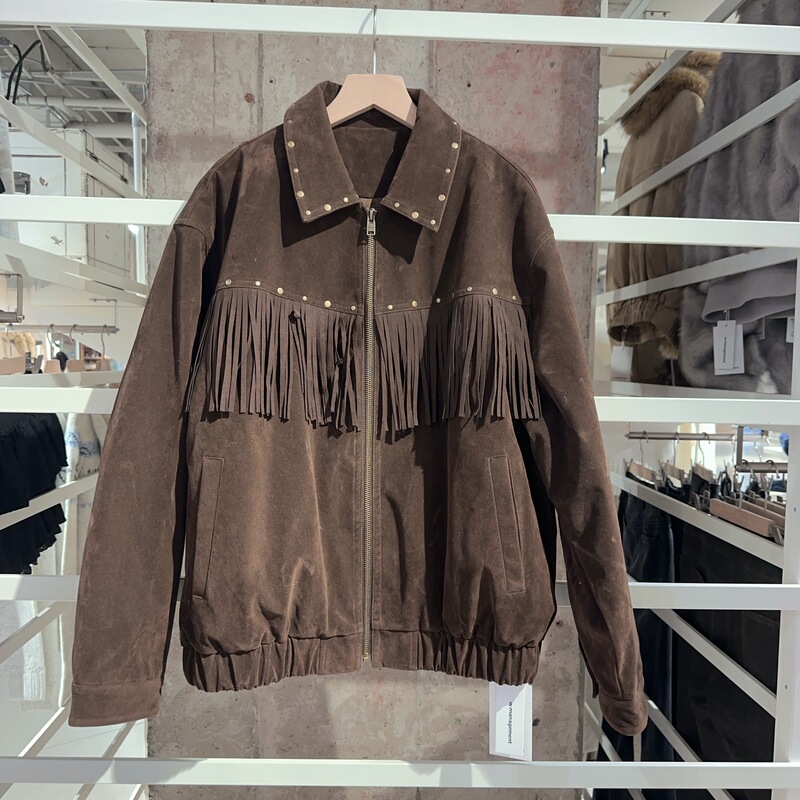 New Product Wmanagement Genuine Go2025 New Korean Style Women's Tassel Leather Jacket Loose Fit Jacket