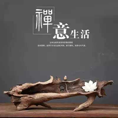Weathered dead wood root carvings natural original ecological Chinese porch Zen home living room TV cabinet soft decorations
