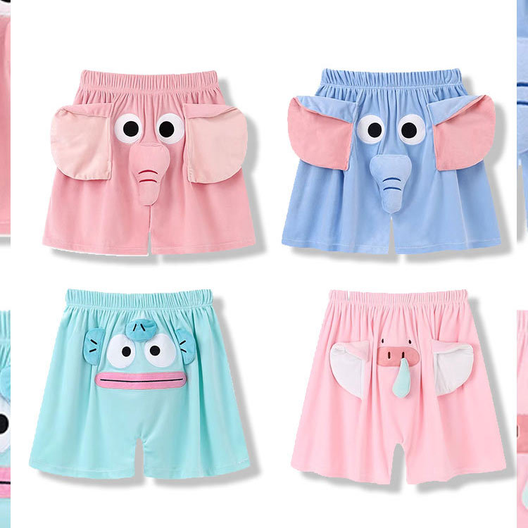 Cute Elephant Shorts, Flying Elephant Pajama Pants, Couple's Funny Loungewear, Pants That Squeak When You Pinch the Nose