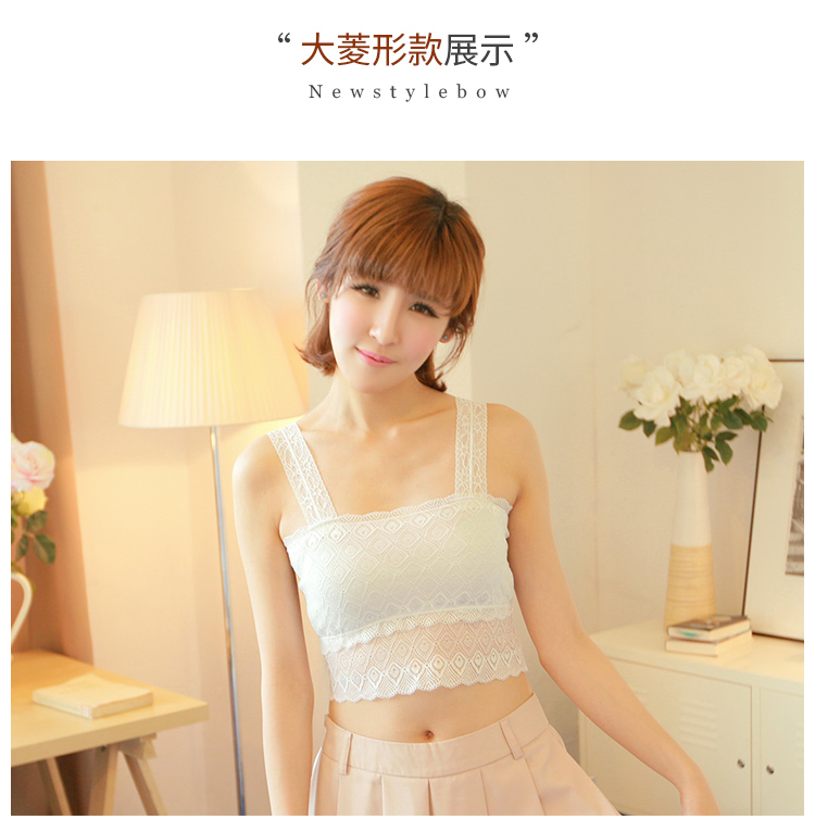 Mùa hè ren quấn ngực ống đẹp hàng đầu trở lại rỗng gợi cảm chống đi dây đeo đáy ngắn vest đồ lót D áo lót học sinh