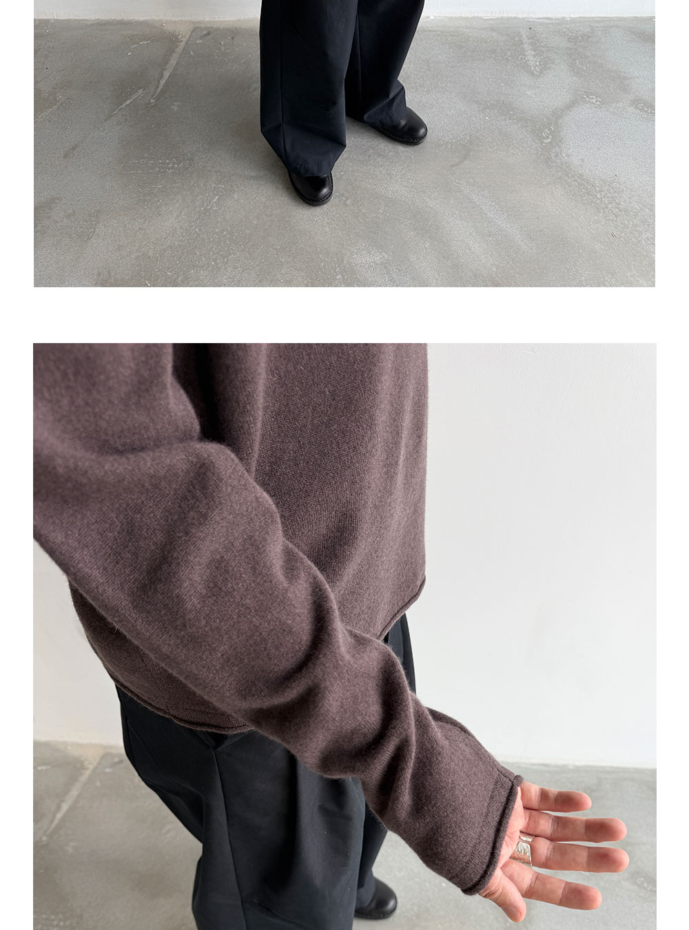 Anniehall 100% Wool Rolled-Edge Sweater