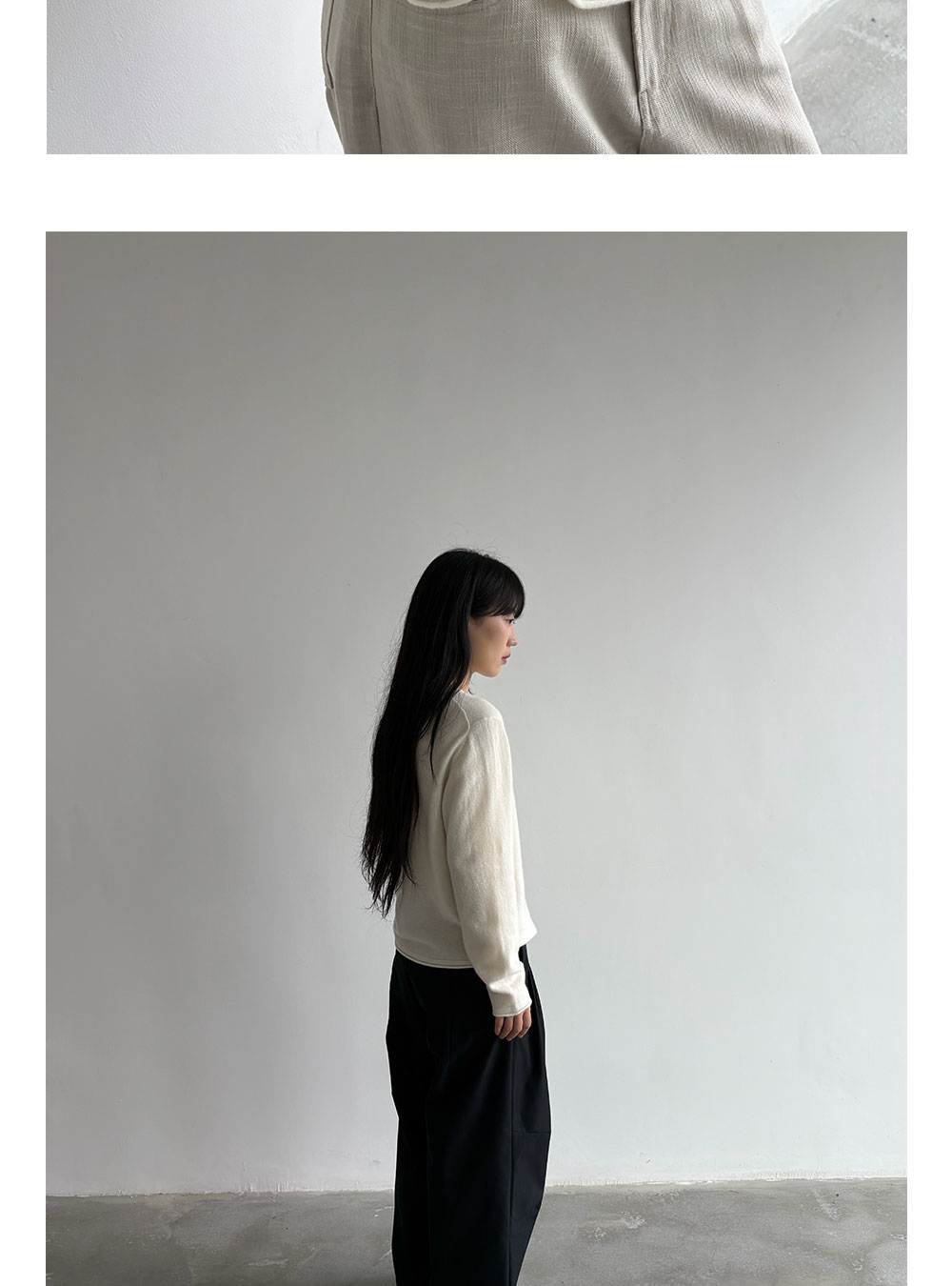 Anniehall 100% Wool Rolled-Edge Sweater