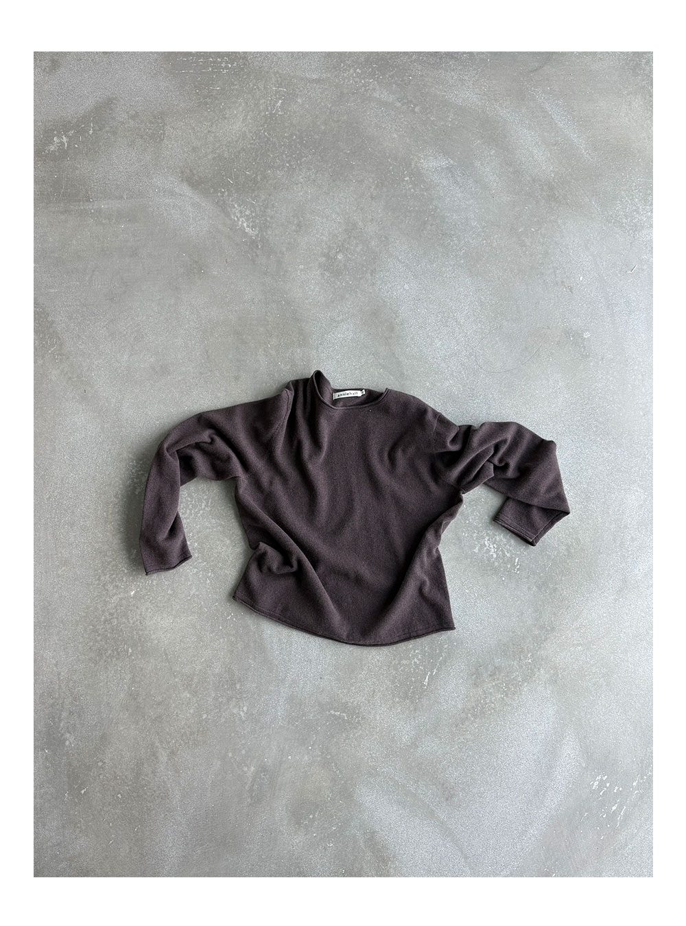 Anniehall 100% Wool Rolled-Edge Sweater