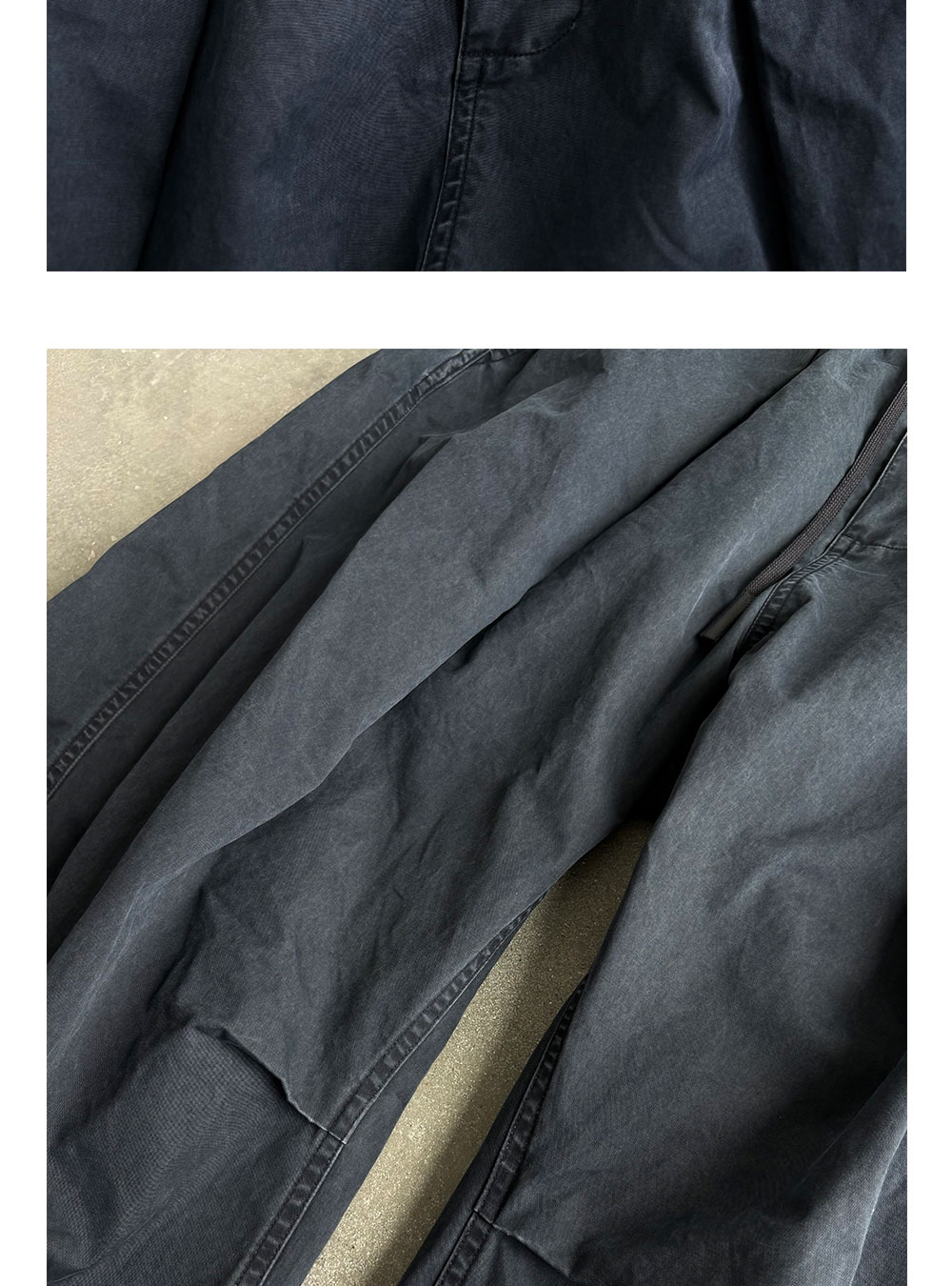 Anniehall Vintage Garment-Dyed Wide-Leg Pants