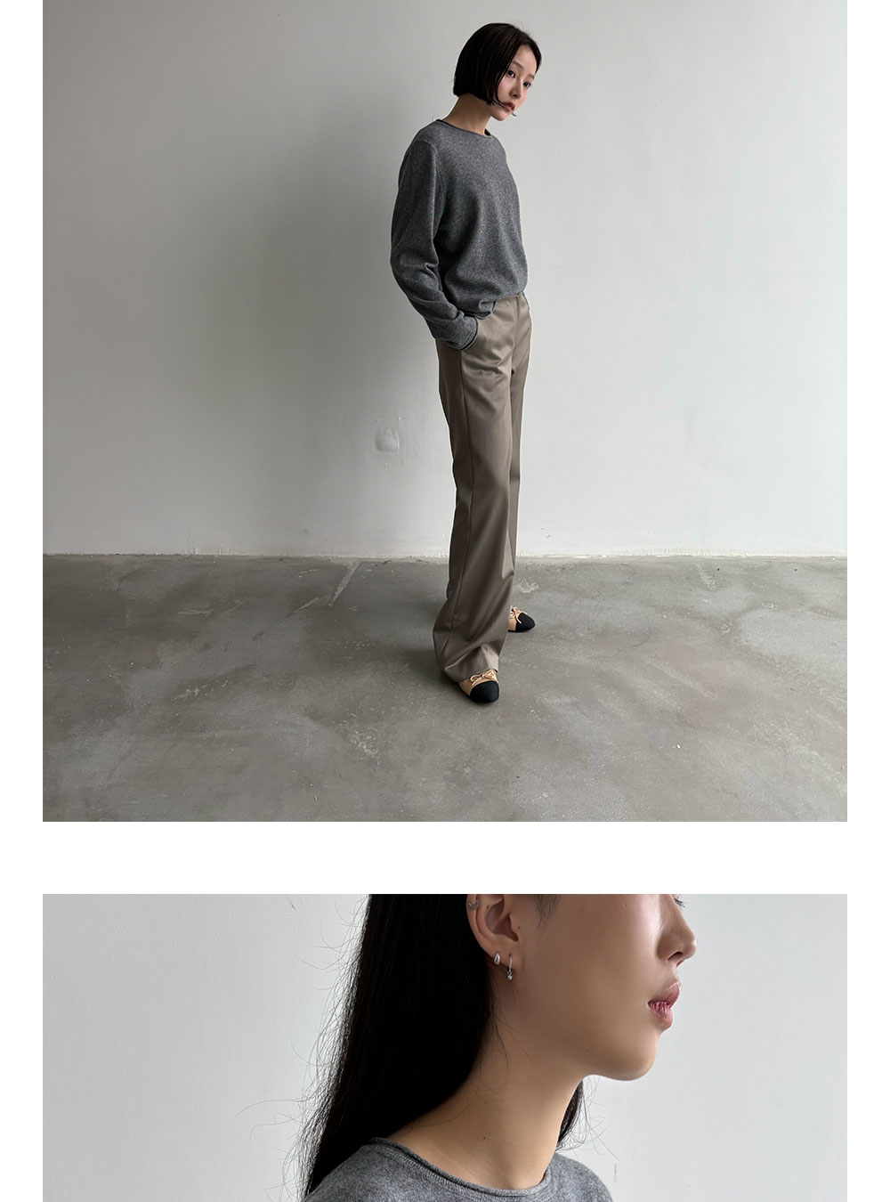 Anniehall 100% Wool Rolled-Edge Sweater