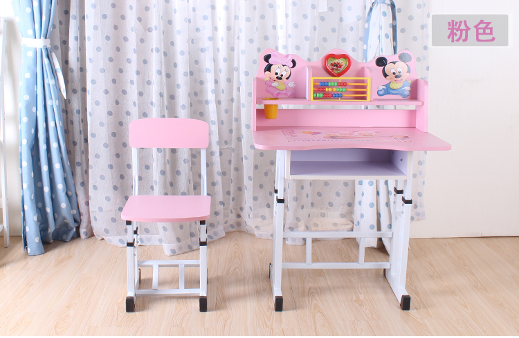Children's study desk and chair set can be raised and lowered cartoon desk chair primary school student desk desk cartoon desk chair