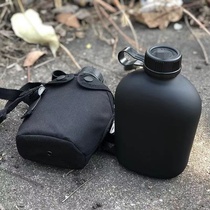 Tactical kettle 19 fire outdoor portable marching kettle outdoor mountaineering military training flat kettle bag camouflage large capacity aluminum