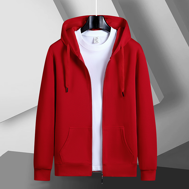 Chinese Red Hooded Jacket, Pure Cotton, Breathable, Sporty Casual Wear, Loose Zipper Cardigan, Zodiac Year Sweatshirt, Thick Chinese Red Hooded Jacket, Pure Cotton, Breathable, Sporty Casual Wear, Loose Zipper Cardigan, Zodiac Year Sweatshirt, Thick