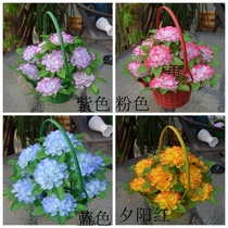 Sacrificial fake flowers offerings Qingming Festival sacrificial flowers plastic grave flower baskets cemetery bouquets for Buddha use