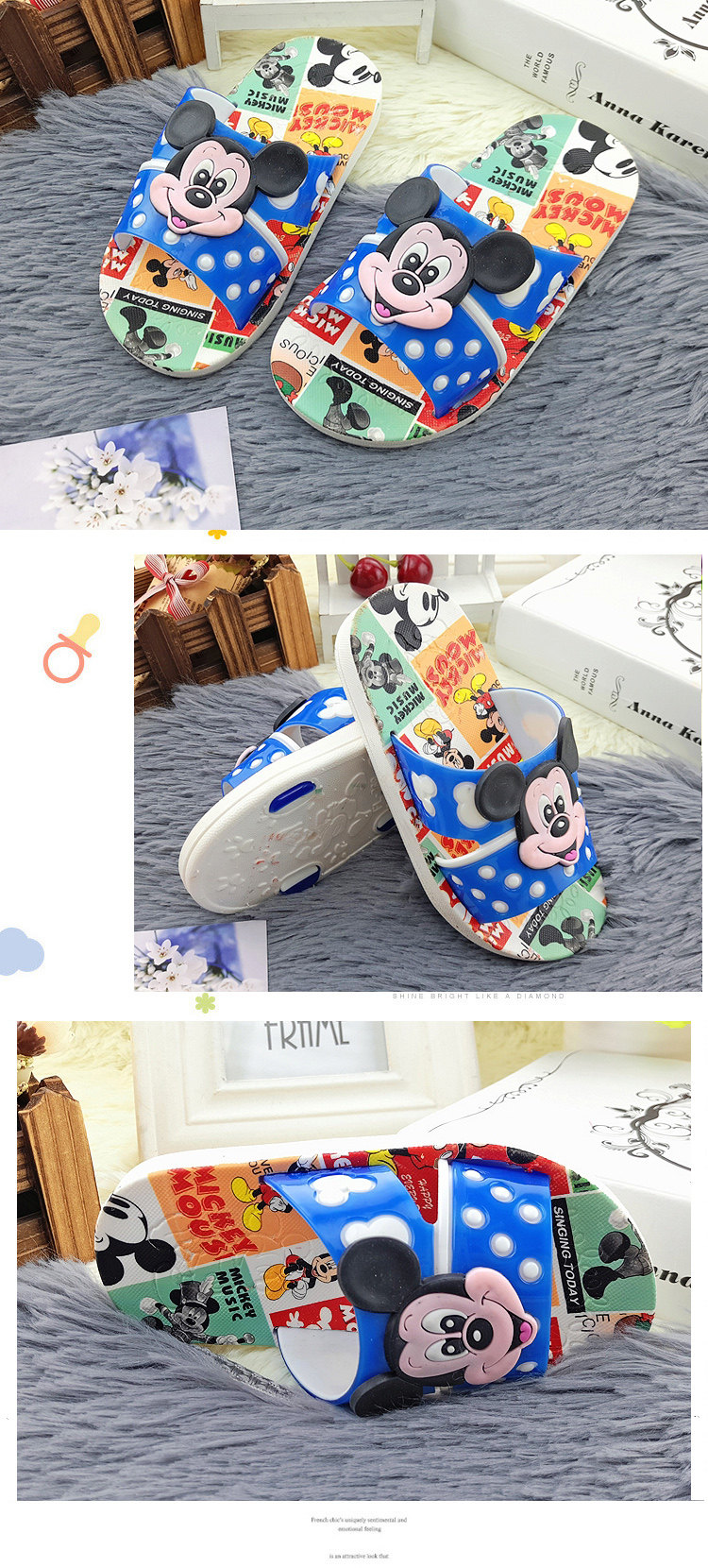 Pantoufles enfants en autre pour été - semelle caoutchouc naturel - Ref 1006131 Image 34