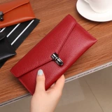 佐尔丹妮 Длинный бумажник, маленькая сумка клатч, кожаная цепочка с молнией, сумка с петлей на руку, кошелек, из натуральной кожи, в корейском стиле