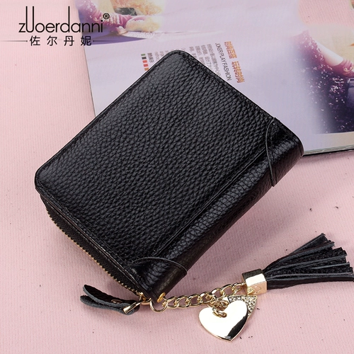 Кожаный бумажник, короткая сумка через плечо, универсальный картхолдер с молнией, кошелек, воловья кожа