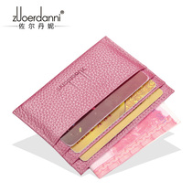  Ultra-thin small card bag womens multi-card credit card cover Leather zipper coin purse womens card bag business card holder