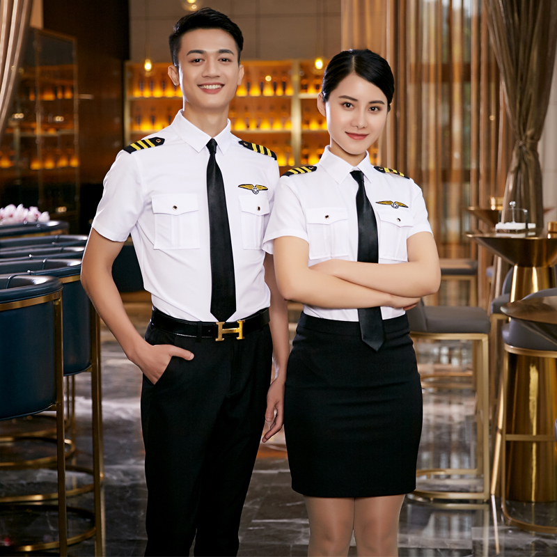 Dài Lier mùa hè KTV chúa áo sơ mi ngắn tay đêm KTV bartender workclothes nam và nữ ngắn tay