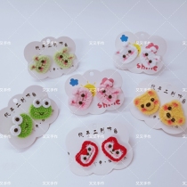 Finished stuffed animal hair clips childrens headwear rabbit frog bear fox hair rope brooch handmade bb clip