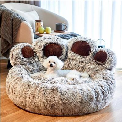 Miao Ou Winter cat cage, warm bear paw dog bed, all-season universal cat bed, creative, comfortable and cute pet products manufacturer