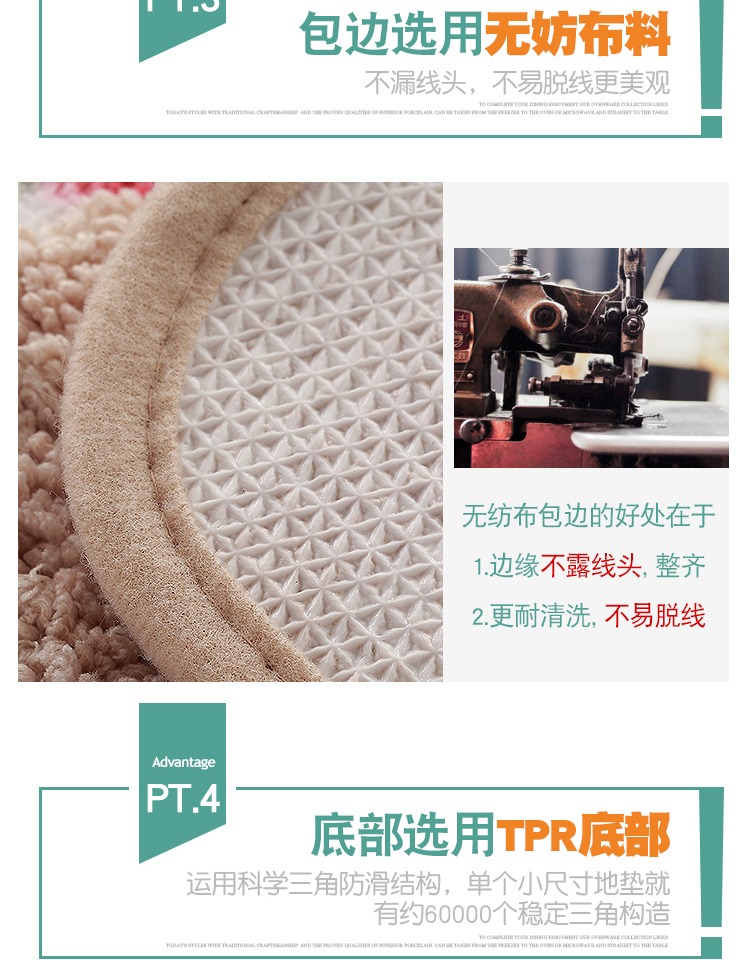 Thảm cửa hình bán nguyệt, thảm cửa, tiền sảnh, cửa phòng ngủ, phòng tắm, phòng tắm, chống trượt, thảm thấm, thảm - Thảm sàn thảm đá hút nước