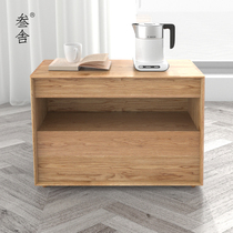 Three-house tea table deputy cabinet minimalist white oak black walnuts solid wood multilayer tea tea set containing storage tea water cabinet